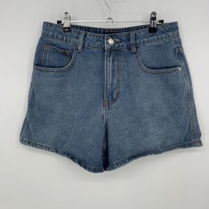 PRETTYLITTLETHING Denim Shorts Women Blue High Waist Casual Everyday Size 8